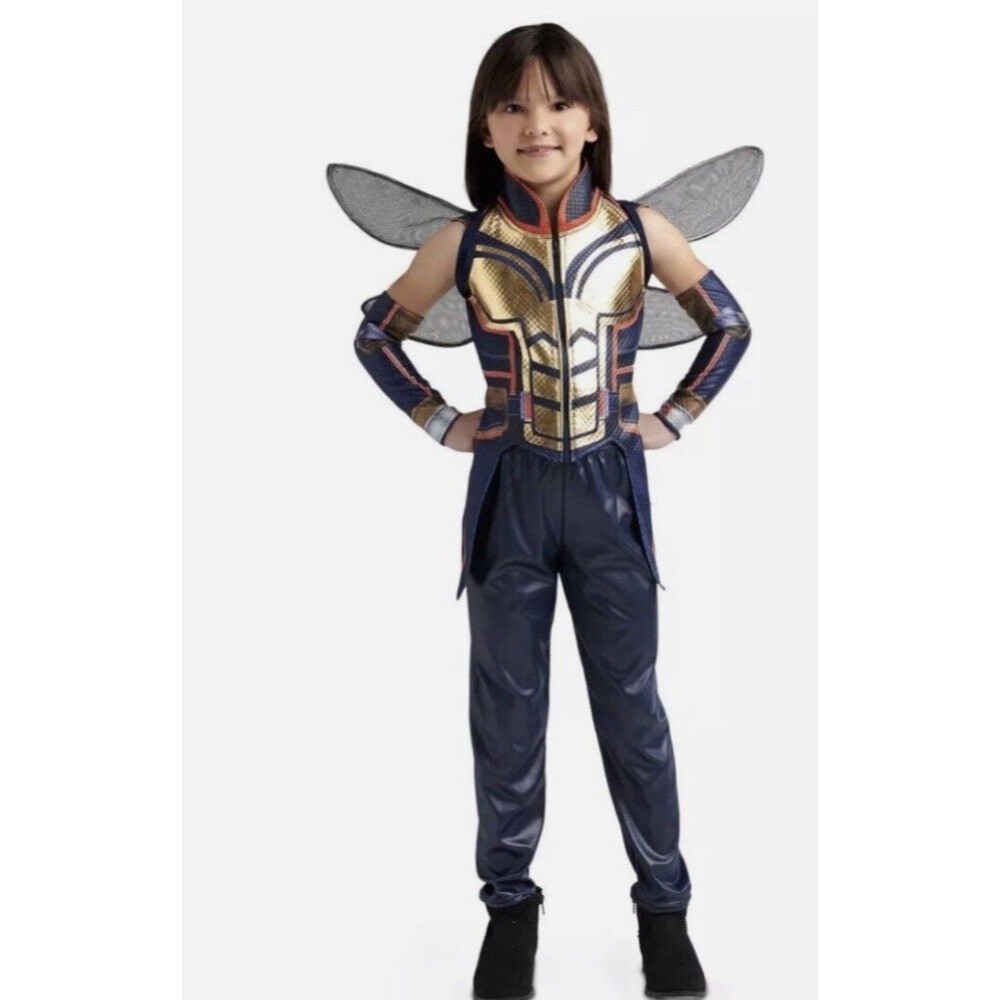 Disney Store Marvel Kids Wasp Costume Vest Wings Pants Size M 7/8 Years NEW